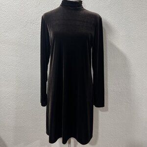 KC Spencer NEW Fall Winter Season Jet Brown Plush Velvet Tunic Dress Plus Sz 10